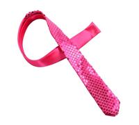 Sequin Tie, Glittering Tie, Men's Tie with Elastic, Pre-Tied, Stag Night Man Carnival, Fancy Dress, Halloween Party Tie, pink, One Size