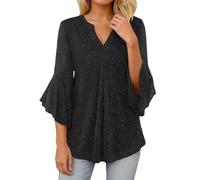 Sequin Top for Women UK V Neck Tie Front Short Flared Sleeve T-Shirts Sparkly Glitter Top Casual T Shirt Blouse for Daily Wear Festival Sparkling Tops Pullover for Club Cocktail,Rave Party