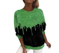 Sequin Top Sweatshirt for Women UK Clearance Graduated Sparkly Print Tops Casual Long Sleeve Pullover Tops Classic Crewneck Going Out T Your Orders Lightning Deals Cheap Items