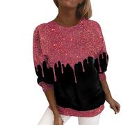 Sequin Top Sweatshirt for Women UK Clearance Graduated Sparkly Print Tops Casual Long Sleeve Pullover Tops Classic Crewneck Going Out T Womens Clothes Sale Clearance
