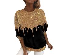 Sequin Top Sweatshirt for Women UK Clearance Graduated Sparkly Print Tops Casual Long Sleeve Pullover Tops Classic Crewneck Going Out T Boxing Day Bargains