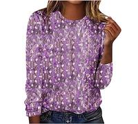 Sequin Tops for Women Long Sleeve Sparkle Blouses Shimmer Glitter T-Shirts Loose Fit Pullover Ladies Elegant Casual Print Tee Shirt Crewneck Loose Tshirts Soft Comfy Sportswear Workout Tees Sale