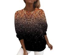 Sequin Tops for Women UK Sweatshirt for Women UK Clearance Graduated Sparkly Print Tops Casual Long Sleeve Pullover Tops Classic Crewneck Going Out T Todays offers Special Deals