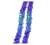Sequin Trim 2-20M 2cm Sequin Lace Fabric Elastic Band for Dance Dress Decor Laces Trims Stetch Tape Clothing Trimming Ribbon DIY Accessories Sewing Dress Decoration(Purple,2cm-20Meters)