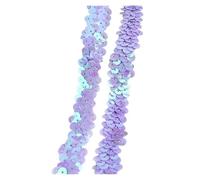 Sequin Trim 2-20M 2cm Sequin Lace Fabric Elastic Band for Dance Dress Decor Laces Trims Stetch Tape Clothing Trimming Ribbon DIY Accessories Sewing Dress Decoration(Lightpurple,2cm-2Meters)