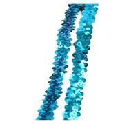 Sequin Trim 2-20Meters 2cm Stretch Sequin Lace Trim Dance Dress Rubber Bands Clothes Garment Decor Laces Elastic Band DIY Sewing Accessories Sewing Dress Decoration(Lakeblue,2cm-5Meters)