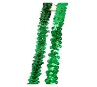 Sequin Trim 2-20Meters 2cm Stretch Sequin Lace Trim Dance Dress Rubber Bands Clothes Garment Decor Laces Elastic Band DIY Sewing Accessories Sewing Dress Decoration(Green,2cm-5Meters)