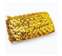 Sequin Trim 2-24M Sequins Lace Fabric Trim for Wedding Decor Glitter Ribbon Stage Costume Dance Dress Garment DIY Handmade Sewing Supplies Sewing Dress Decoration(18YellowGold,15mm-5Meters)