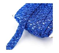 Sequin Trim 2/5/10M Sequin Lace Trim for Clothes 20/35mm Stage Costumes Braided Decor Ribbons Band Garment Hat Fabric DIY Sewing Accessory Sewing Dress Decoration(DarkBlue,20mm-5Meters)