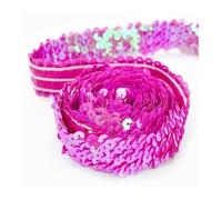 Sequin Trim 2/5/10Meters 30mm Sequin Lace Ribbon Stretch Fabric Laces Trim for Clothes Elastic Band DIY Sewing Decoration Accessories Sewing Dress Decoration(Rosered,30mm-10Meters)