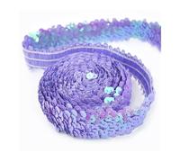 Sequin Trim 2/5/10Meters 30mm Sequin Lace Ribbon Stretch Fabric Laces Trim for Clothes Elastic Band DIY Sewing Decoration Accessories Sewing Dress Decoration(Lightpurple,30mm-5Meters)