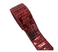 Sequin Trim 2y/5Yards/Lot 25mm Sequins Ribbon Lace Trim Sequin Sewing Fabric for Dress Clothes Headdress Bridal Wedding Accessories Sewing Dress Decoration(Color-21,2 Yards)