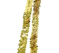 Sequin Trim 5/10/25Meters 2cm Sequins Strech Lace Ribbons Elastic Trims for Dance Dress Paillette DIY Sewing Accessories(Gold,2cm-25Meters)