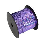 Sequin Trim 5/100 Yards 6mm Sequins Ribbon Round Flat for Crafts Sewing Cloth Accessory Sequin Trim(17 Light Purple,100 Yards)