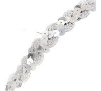 Sequin Trim 5Meters 1.5cm Loose Round Flat Sequins for Crafts Sewing on Cloth Accessory Sequin Trim(Silver)