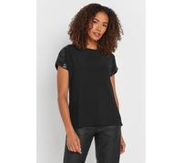 M&Co Womens Sequin Trim Short Sleeve Blouse - Women's