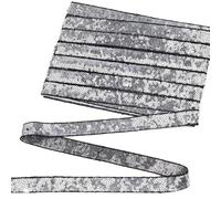 Sequin Trim Sequin Ribbon 7.5 Yards Flat Glitter Trim for Sewing, Costumes, Wedding Decor, Fashion Crafting (Silver)
