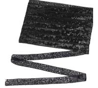 Sequin Trim Sequin Ribbon 7.5 Yards Flat Glitter Trim for Sewing, Costumes, Wedding Decor, Fashion Crafting (Black)