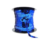 Sequin Trim Sequins Ribbon 6mm Strung Metallic Shiny Flat Sequins Paillette Spangle Sequin String for Embellishment Sewing Arts Crafts Fancy Dress Decoration (Royal Blue - 3 Meters)