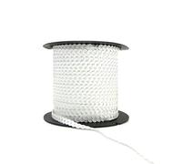 Sequin Trim Sequins Ribbon 6mm Strung Metallic Shiny Flat Sequins Paillette Spangle Sequin String for Embellishment Sewing Arts Crafts Fancy Dress Decoration (White - 90 Meters)