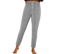 Sequin Trousers for Women Elastic Waist Sparkly Leggings for Women Slim Fit Womens Trousers High Waisted Sexy Butt Lifting Ladies Lounge Pants Lightweight Stretch Ladies Cropped Trousers Petite Grey