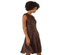 Sequin Twist Front Stretch Dress Roman Chocolate 18