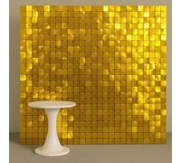 Sequin Wall Panel 30cm x 30cm Square Sequin Backdrop Panels for Weddings Parties Festivals and Home Decor Clip Together Modular Display Reflective Finish Bright Yellow