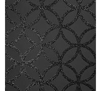 Sequin Wallpaper Black Sequin Geo Metallic Glitter Matt Background 64cm Sparkle