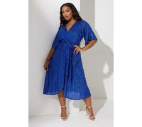 Sequin Wrap Dress Yours Blue 16
