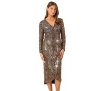 Sequin Wrap Midi Stretch Dress Roman Navy 20