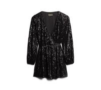 Sequin wrap mini-dress for women Superdry Noir XS