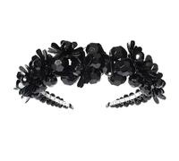 Sequined Crystal Beaded Hairband Black Alloy Head Hoop