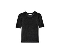 Sequined effect T-shirt for women La Petite Étoile Velvety Noir 38