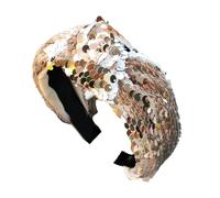 Sequined Knot Headband For Female French Styles Hairhoop Turban Headband High Skull Hairband For Christmas Holidays