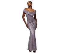 Sequined Lace Dress with Cowl Neck for Women Goddiva Violet 44