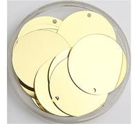 Sequins 30mm 40mm 50mm Sequins for Craft Large Round Sequins Paillette With1 Side Hole DIY Manual Sewing Accessories-Gold,50mm