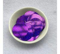 Sequins， 40pcs 3cm Side Drilling 30mm PVC Round Loose Sequin Sewing Craft DIY Scrapbook Handmade Project Garment Accessory(Purple)