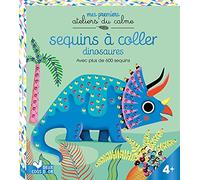 Sequins à coller dinosaures - boîte avec accessoires: Avec 5 tableaux autocollants et 750 sequins