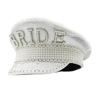 Sequins Captain Hat Pearls Sailor Hat For Disco House Cocktail Parties Vacation Sparkly Pearls For Bride Women's Headwear