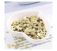 Sequins， Flat Square Sequins for Crafting and Sewing, 4mm/5mm/7mm, Multicolor(Light Golden,5mm 1000pcs 10g)
