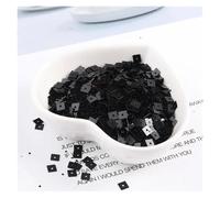 Sequins， Flat Square Sequins for Crafting and Sewing, 4mm/5mm/7mm, Multicolor(Solid Black,5mm 1000pcs 10g)