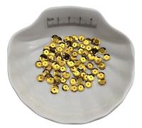 Sequins for Crafting, 10g Cup PVC Sequins Multicolor 3/4/6/10mm(Dark Gold,6mm)