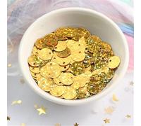 Sequins for Crafting, Flat Round Sequins 10mm with 1.5mm Hole for Crafting Sewing Pack of 200 Multicolor(Gold)