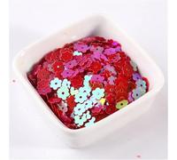 Sequins for Crafting Sewing, 6mm Plum Flower Sequins with Center Hole Multicolor Pack of 720(AB Red)