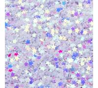 Sequins for Crafts 50g PVC Star Sequins 3.0mm Color Glitter Loose Paillette for DIY Nail Art Decoration Supplies Hair Beauty Makeup(Gold White)