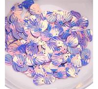 Sequins for Sewing 18 * 20mm Shell Shape PVC Bulk Sequined DIY Garment Sewing Supplies Footwear Party Decoration(Purple,20g)
