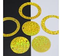 Sequins for Sewing,50g/100pcs/lot 30 * 40mm Hollow Circle Round Shape Loose Sequins Paillette Sewing Wedding Craft House Decoration(Gold Laser,500g)