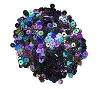 Sequins for Sewing,Mix Colors 3mm 4mm 5mm 6mm Flat Round PVC Loose Sequins Paillettes Sewing Craft for Wedding Decoration Garments DIY Accessory(AB Plated Black,2mm 4000pcs 10g)