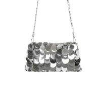 Sequins Handbags Silver Bag Women Small Tote Bag Bling Bling Fashion Lady Bucket Handbags Girls Glitter Purses For Wedding Porm Party(Silver Big A)