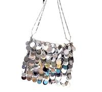Sequins Handbags Silver Bag Women Small Tote Bag Bling Bling Fashion Lady Bucket Handbags Girls Glitter Purses For Wedding Porm Party(Silver big)